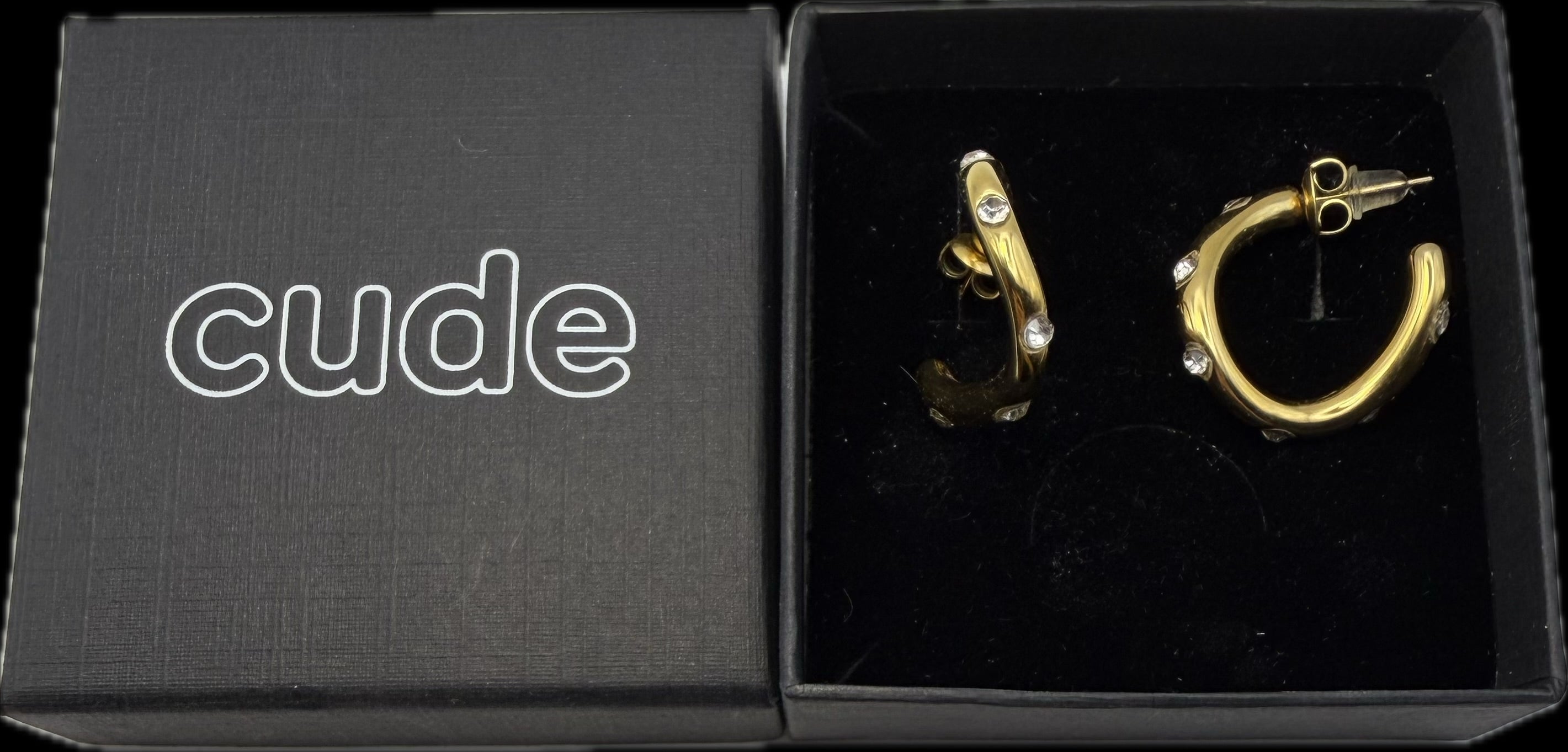 Pendientes Acero Inoxidable Dorados Irregulares con Piedras