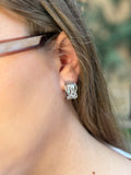 Pendientes Acero Plateado con Piedras